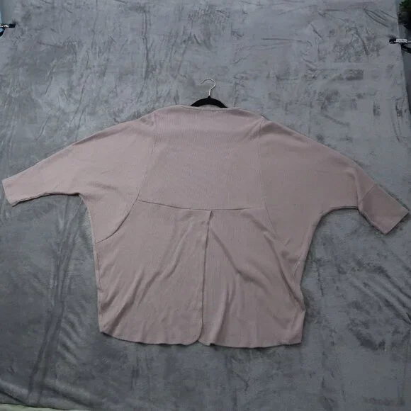 Simply Noelle Open Cardigan Womens Knit Sweater Baggy Relaxed Fit Pink L/XL - Picture 7 of 15